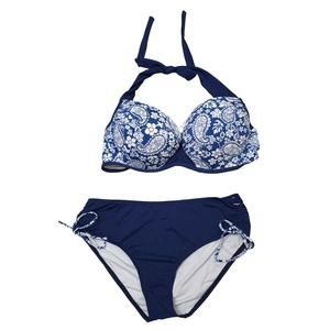 Atlantic Beach Bikini swimsuit Floral blue Size 44